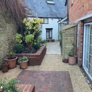 Garden Design for a Courtyard Garden in Oxfordshire paving and border design